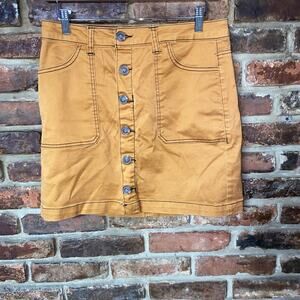Kensie Rust Brown Button Front Mini Skirt Women's Size 10/30
